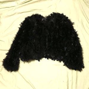 1960s vintage black feather jacket size M/L